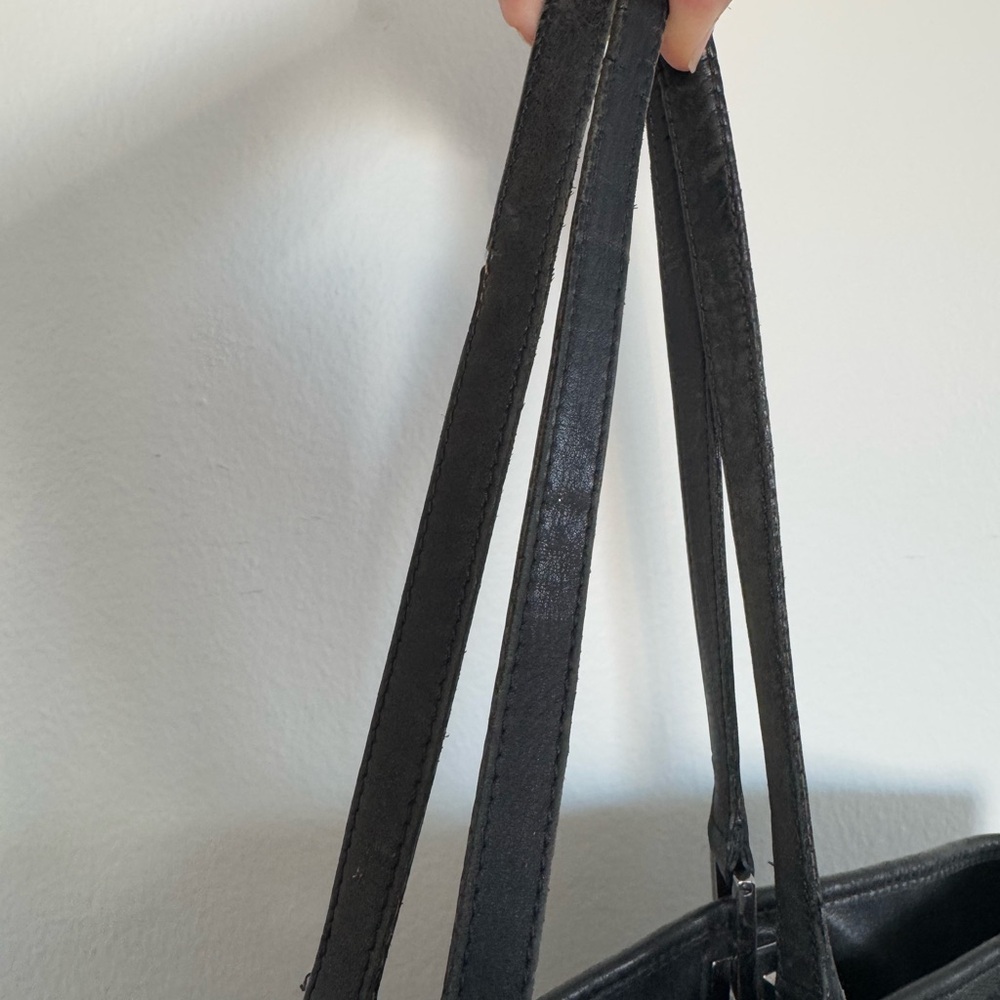 Gucci vintage black monogram tote bag canvas and leather - Picture 11 of 12